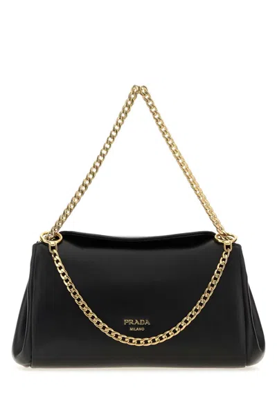 PRADA PRADA BLACK NAPPA LEATHER HANDBAG