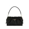 Prada Leather Shoulder Bag In Black