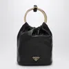 Prada Black Nappa Leather Mini Bucket Bag Women In Black