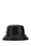 Prada Black Nappa Leather Padded Hat In Black