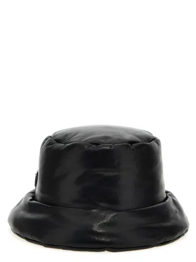 Prada Black Nappa Leather Padded Hat