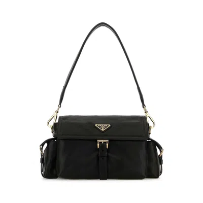 PRADA BLACK NAPPA LEATHER PRADA EXPLORE SHOULDER BAG