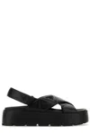 Prada Black Nappa Leather Sandals In Black