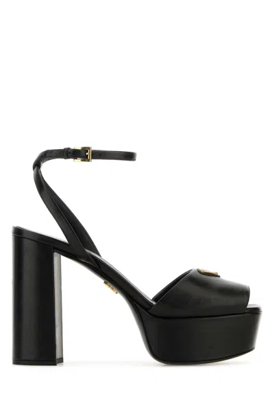 Prada Black Nappa Leather Sandals