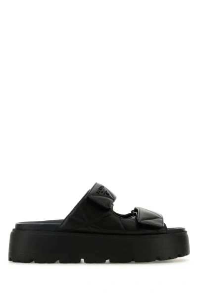Prada Chunky Platform Sandals With Knot Detail In Black