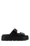 Prada Chunky Platform Sandals With Knot Detail In Black In Nero