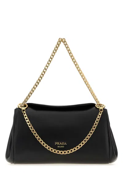 PRADA BLACK NAPPA LEATHER SMALL PRADA TUMULTE HANDBAG