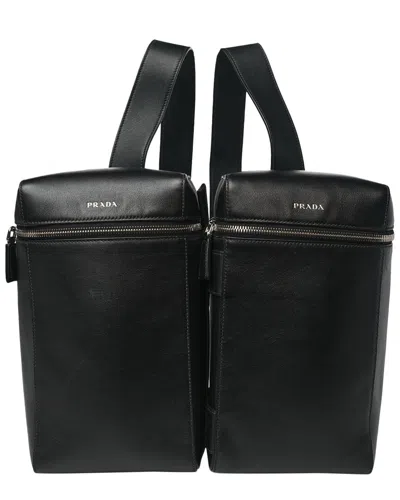 Prada Black Nappa Leather Twin Convertible Backpack (authentic Pre-loved)