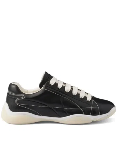 PRADA PRADA BLACK NAPPA NYLON SNEAKERS