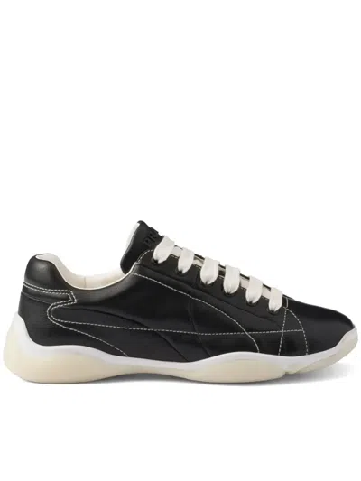Prada Black Nappa Nylon Sneakers In Multi
