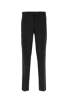 Prada Straight Leg Wool Trousers In Black