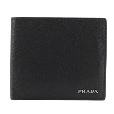 Pre-owned Prada Black Nero Leather Bill Wallet (bi-fold) () In Black, Nero