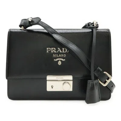 Pre-owned Prada Black Nero Leather Clutch Bag Shoulder Bag ()