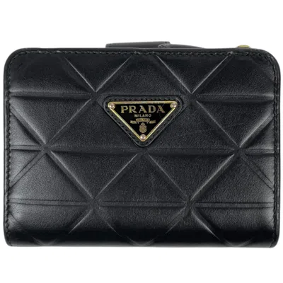 Pre-owned Prada Black Nero Leather Wallet (bi-fold) () In Black, Nero