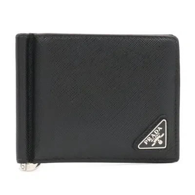 Pre-owned Prada Black Nero Leather Wallet (bi-fold) () In Black, Nero