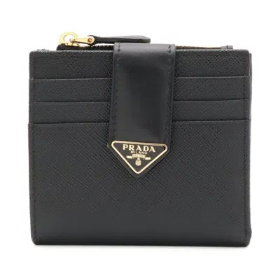 Pre-owned Prada Black Nero Leather Wallet (bi-fold) () In Black, Nero