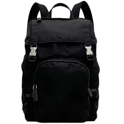 Pre-owned Prada Black Nero Nylon Backpack () In Black, Nero