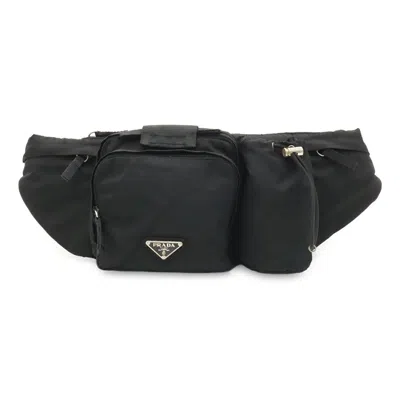 Pre-owned Prada Black Nero Nylon Fanny Pack Sling Bag () In Black, Nero