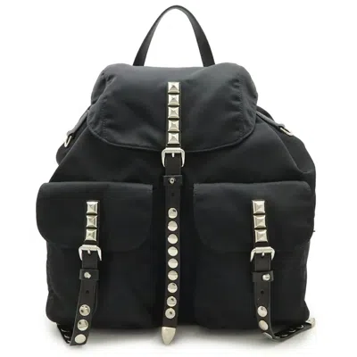 Pre-owned Prada Black Nero Nylon Leather Backpack ()