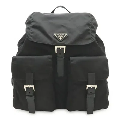 Pre-owned Prada Black Nero Nylon Leather Backpack ()