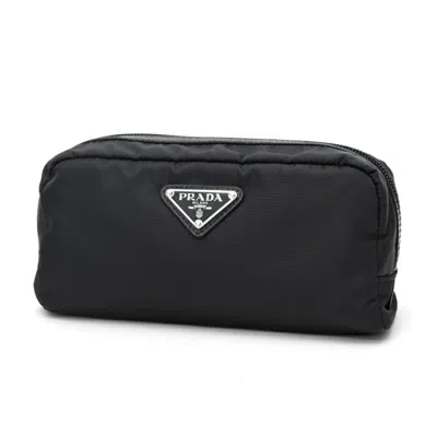Pre-owned Prada Black Nero Nylon Pouch Wash Bag () In Black, Nero