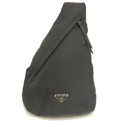 Pre-owned Prada Black Nero Nylon Shoulder Bag Sling Bag () In Black, Nero