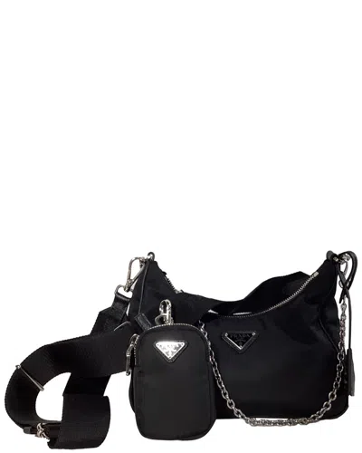 Pre-owned Prada Black Nylon 2005 Re-edition Shoulder Bag (authentic Pre-loved)