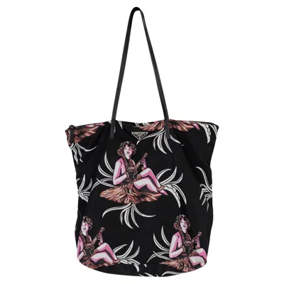 Pre-owned Prada Black Nylon 2014 Hula Shopping Tote Bag 1by300