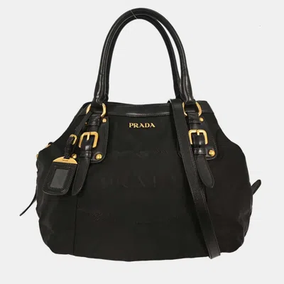 Pre-owned Prada Black Nylon 2way Tote Bag