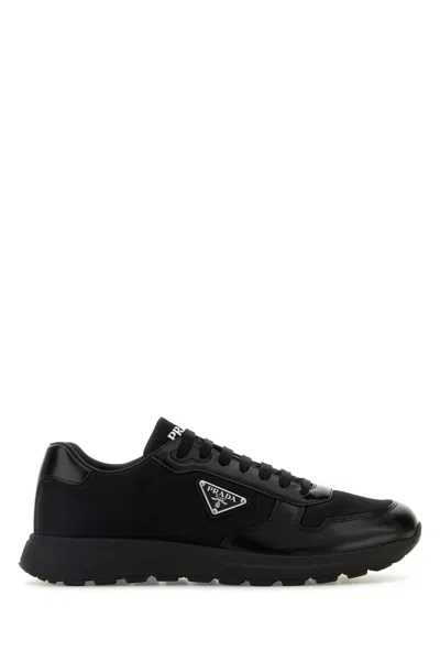 Prada Black Nylon And Leather Prax 2.0 Sneakers