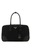 Prada Black Nylon And Leather Re-edition 1978 Handbag In Black