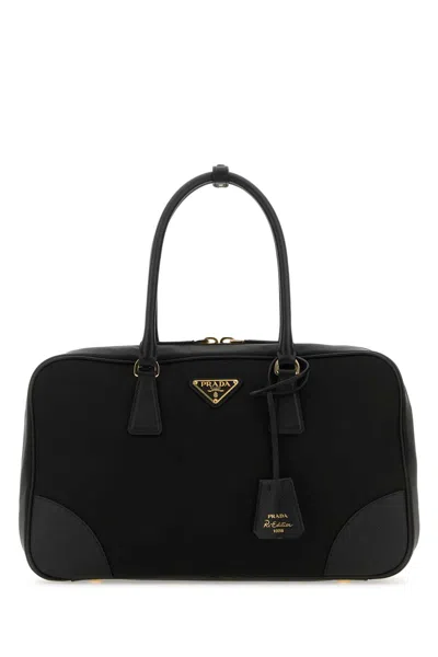 Prada Black Nylon And Leather Re-edition 1978 Handbag