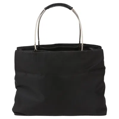 Pre-owned Prada Black Nylon And Leather Tessuto Tote Bag