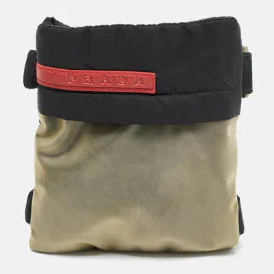 Pre-owned Prada Black Nylon And Pvc Arm Pouch
