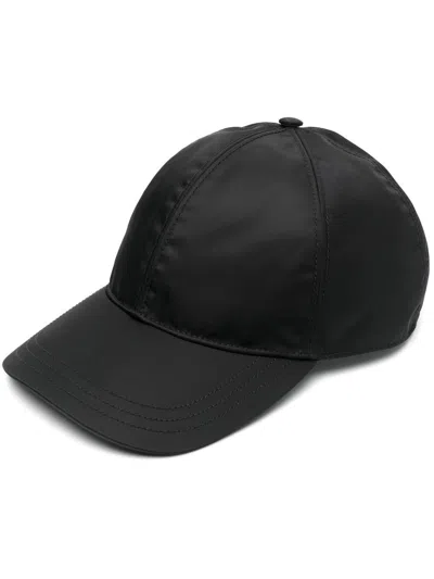 PRADA PRADA  BLACK NYLON BASEBALL CAP