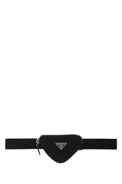 Prada Black Nylon Belt In F0002