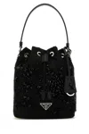 Prada Re-nylon Logo Plaque Bucket Bag