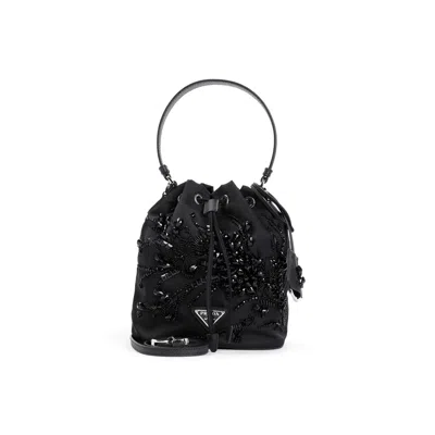 PRADA PRADA BLACK NYLON BUCKET BAG