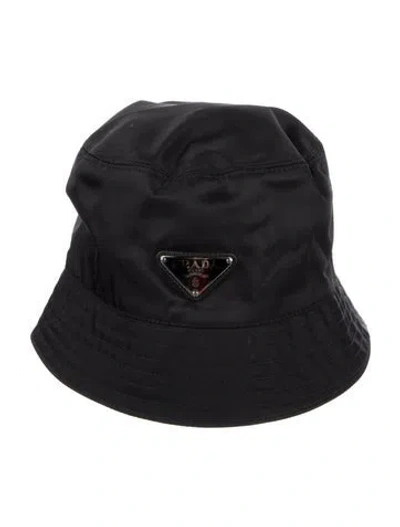 Pre-owned Prada Black Nylon Bucket Hat