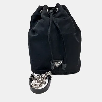 Pre-owned Prada Black Nylon Bucket Pouch (1na369)