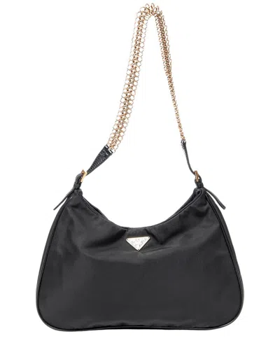 Prada Black Nylon Canvas Mini Chain Hobo Bag (authentic Pre-loved)