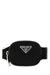 Prada Adjustable Strap Nylon Cuff Keyring In Black