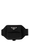 Prada Adjustable Strap Nylon Cuff Keyring In Nero