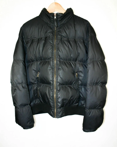 Pre-owned Prada Black Nylon Down Puffer Jacket Size L