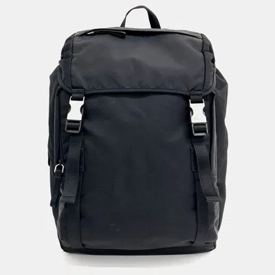 Pre-owned Prada Black Nylon Fabric Backpack