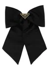 Prada Womens Black Re-nylon Brand-plaque Recycled-nylon Hair Clip In Black