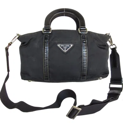 Pre-owned Prada Black Nylon Handbag Shoulder Bag ()
