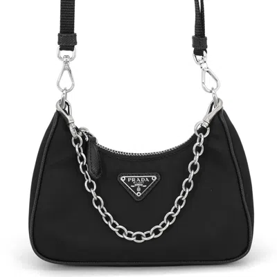 Pre-owned Prada Black Nylon Handbag Shoulder Bag ()