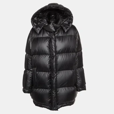 Pre-owned Prada Black Nylon Hooded Puffer Jacket M