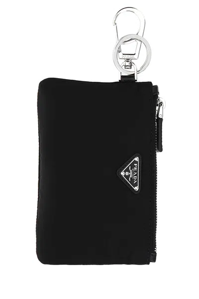 Prada Black Nylon Key Ring